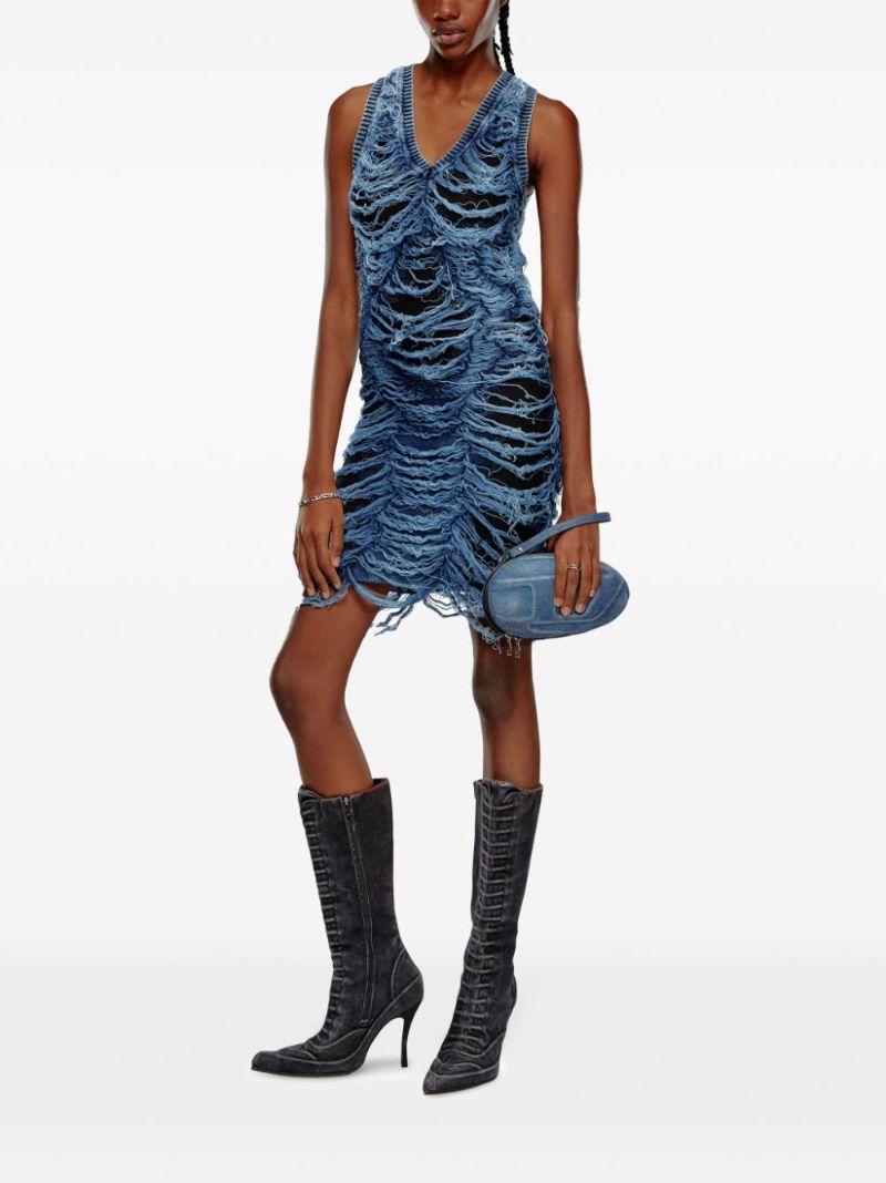 Blue M-bianca Distressed Dress
