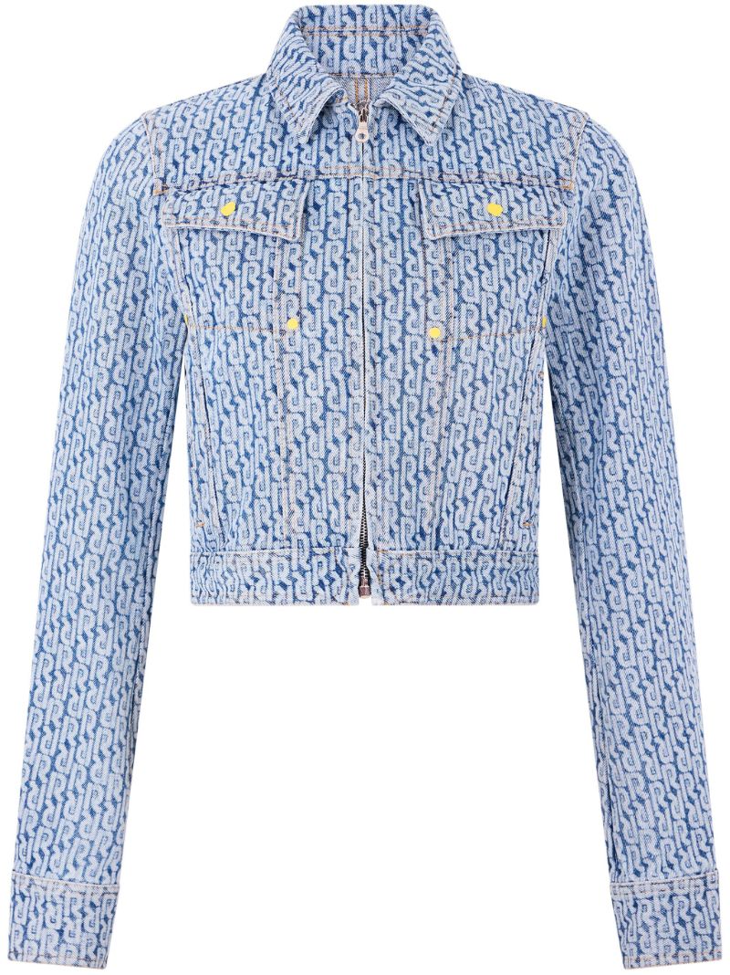 Blue Monogram Print Denim Jacket