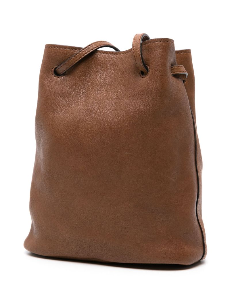 Brown Logo Embossed Bucket Bag
