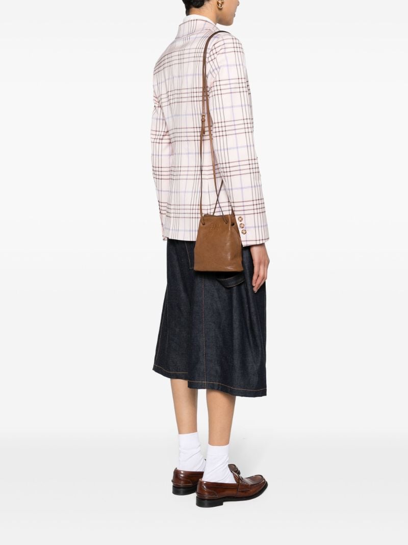 Brown Logo Embossed Bucket Bag
