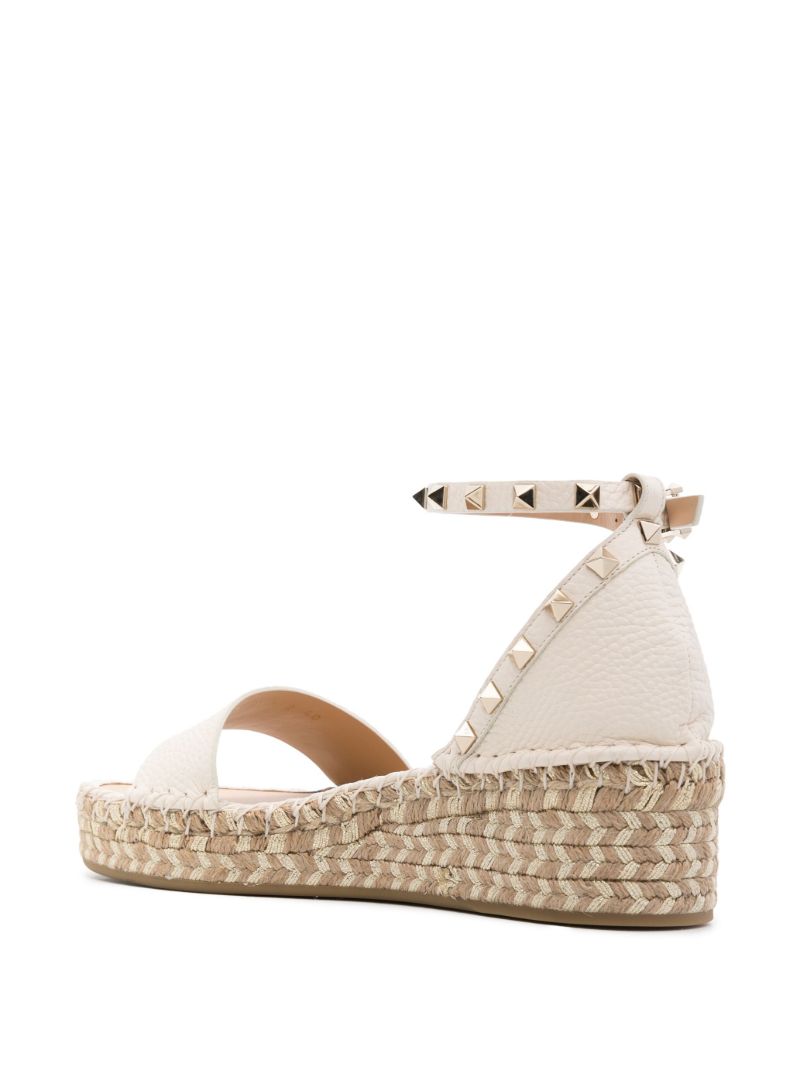 Neutral Rockstud 55 Leather Espadrilles