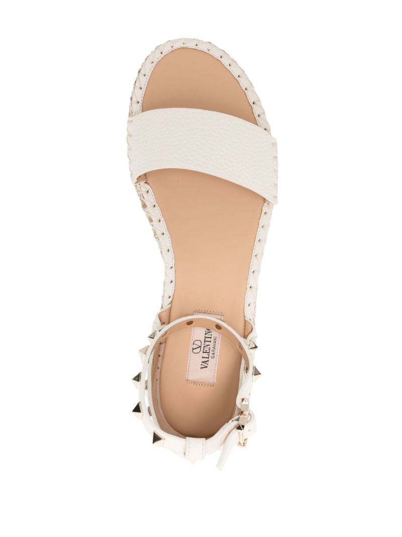 Neutral Rockstud 55 Leather Espadrilles