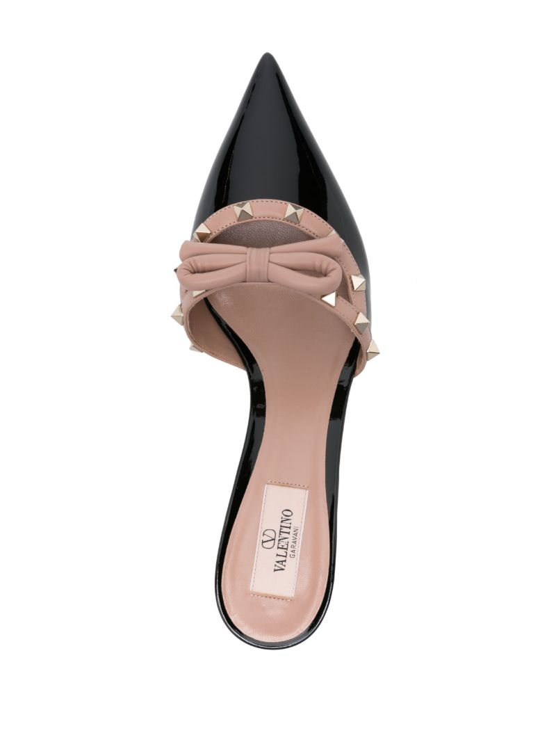 Black Rockstud 60 Patent Leather Mules
