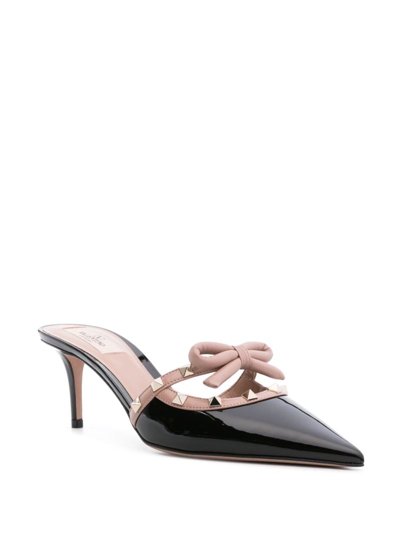 Black Rockstud 60 Patent Leather Mules