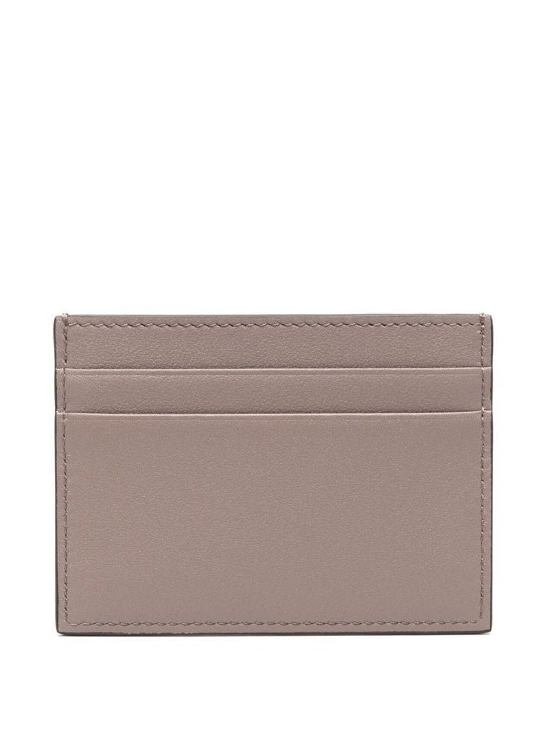 Grey Vlogo Signature Leather Card Holder
