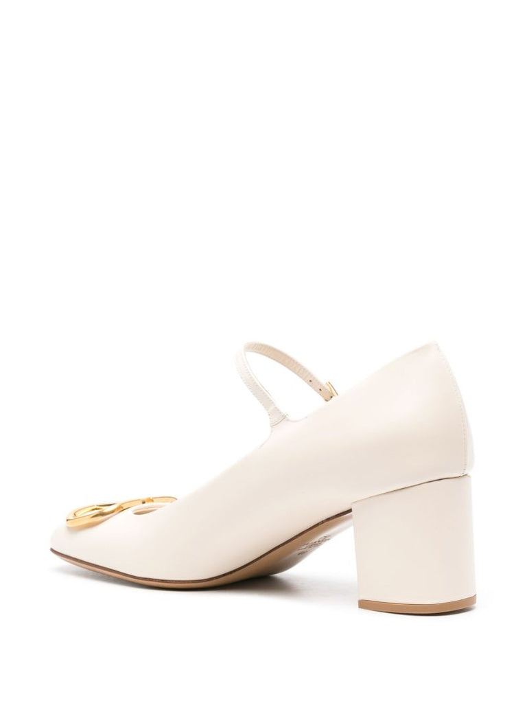 Beige Vlogo Signature 60 Mary Jane Pumps