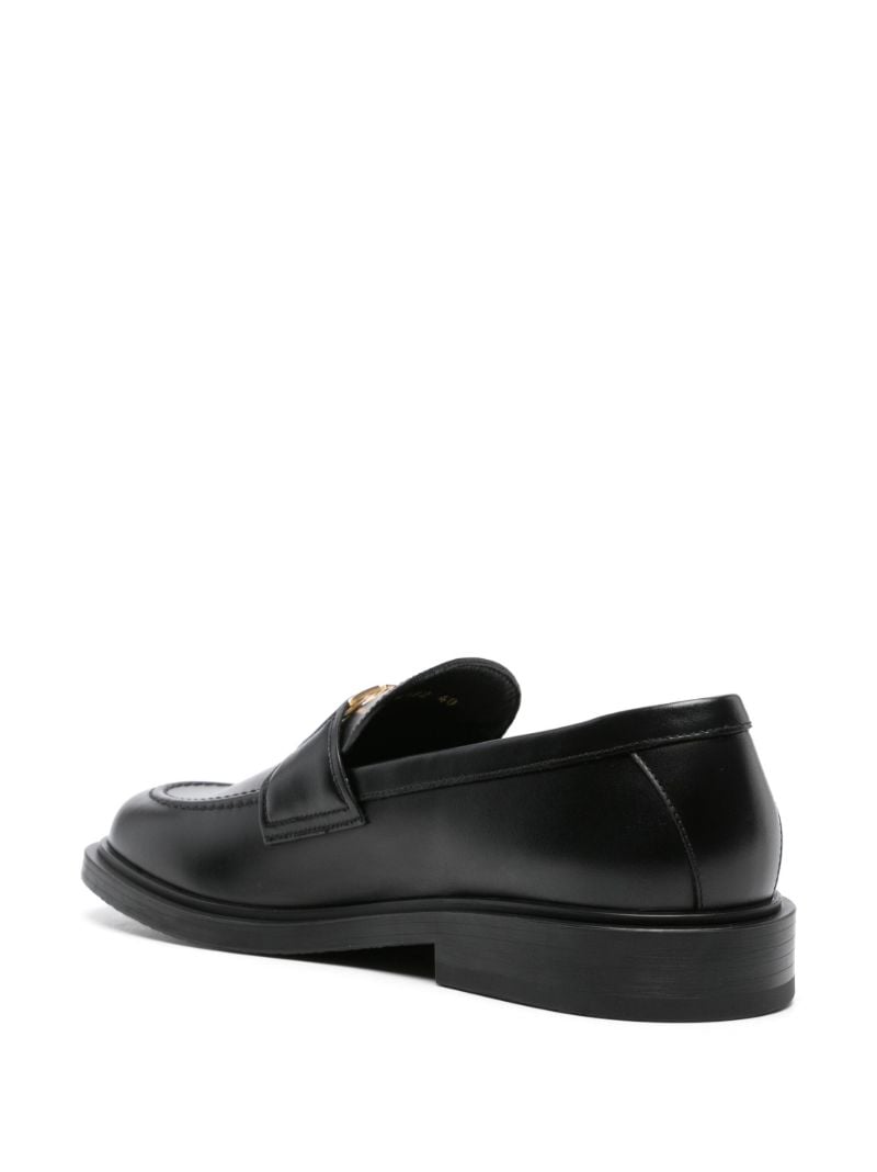 Black Vlogo Leather Loafers