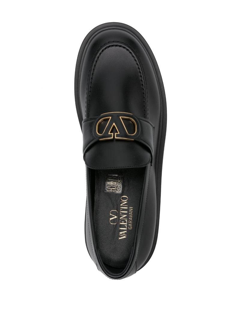 Black Vlogo Leather Loafers