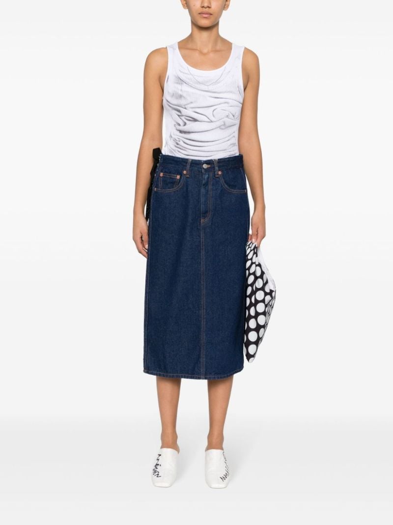 Blue A-line Denim Skirt