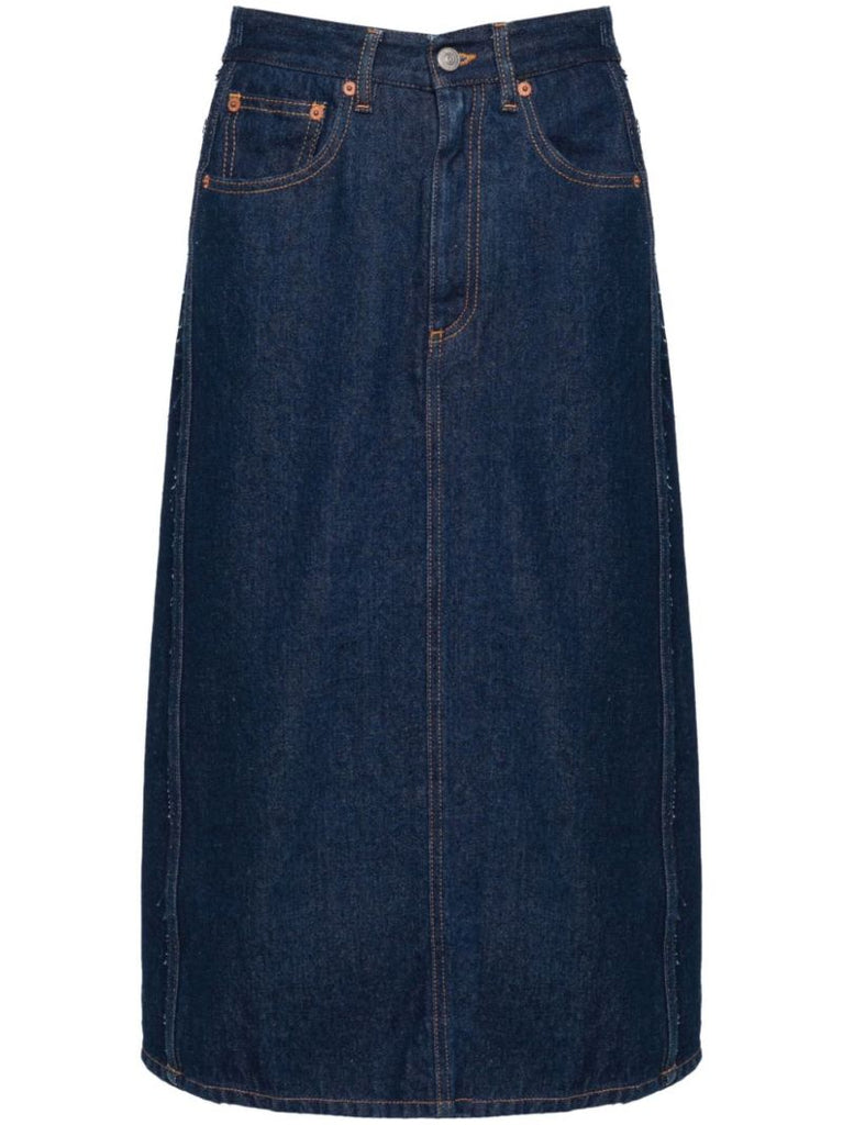 Blue A-line Denim Skirt