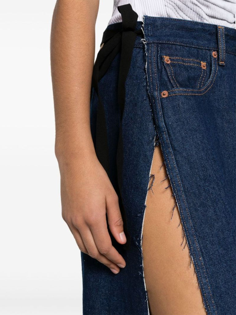 Blue A-line Denim Skirt