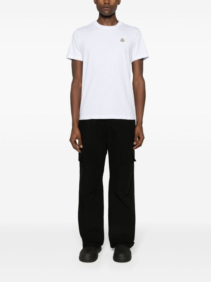 White Logo-appliquÃ_x0083_Â© Cotton T-shirts Set