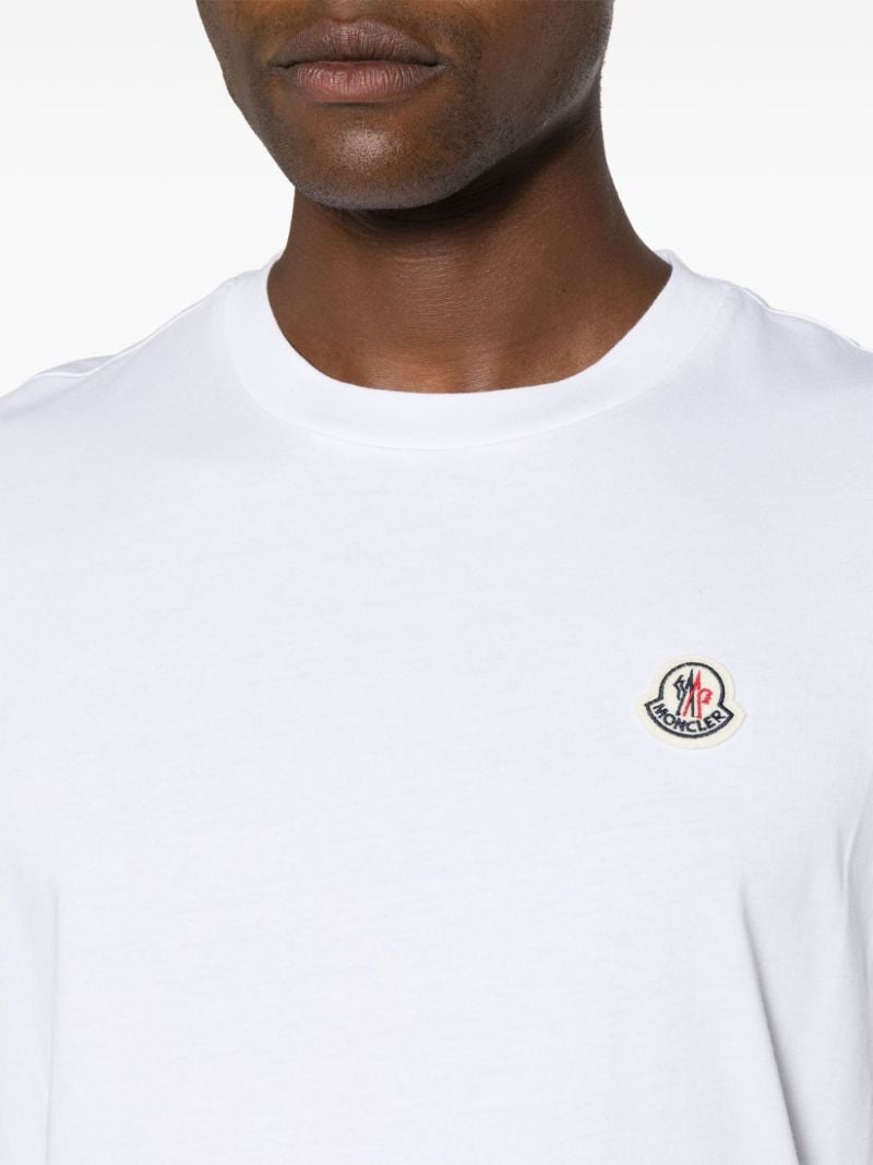 White Logo-appliquÃ_x0083_Â© Cotton T-shirts Set