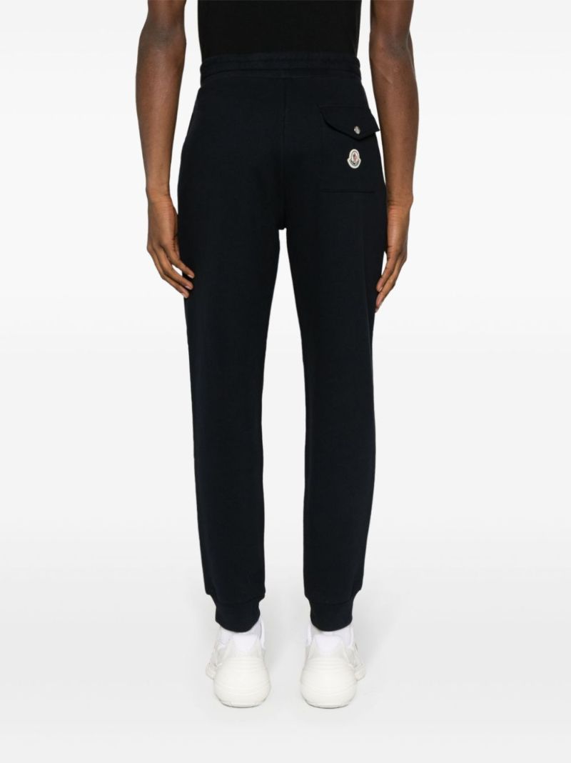 Blue Tricolour Accent Cotton Track Pants