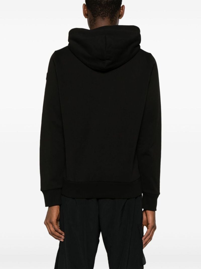 Black Logo-embroidered Cotton Hoodie