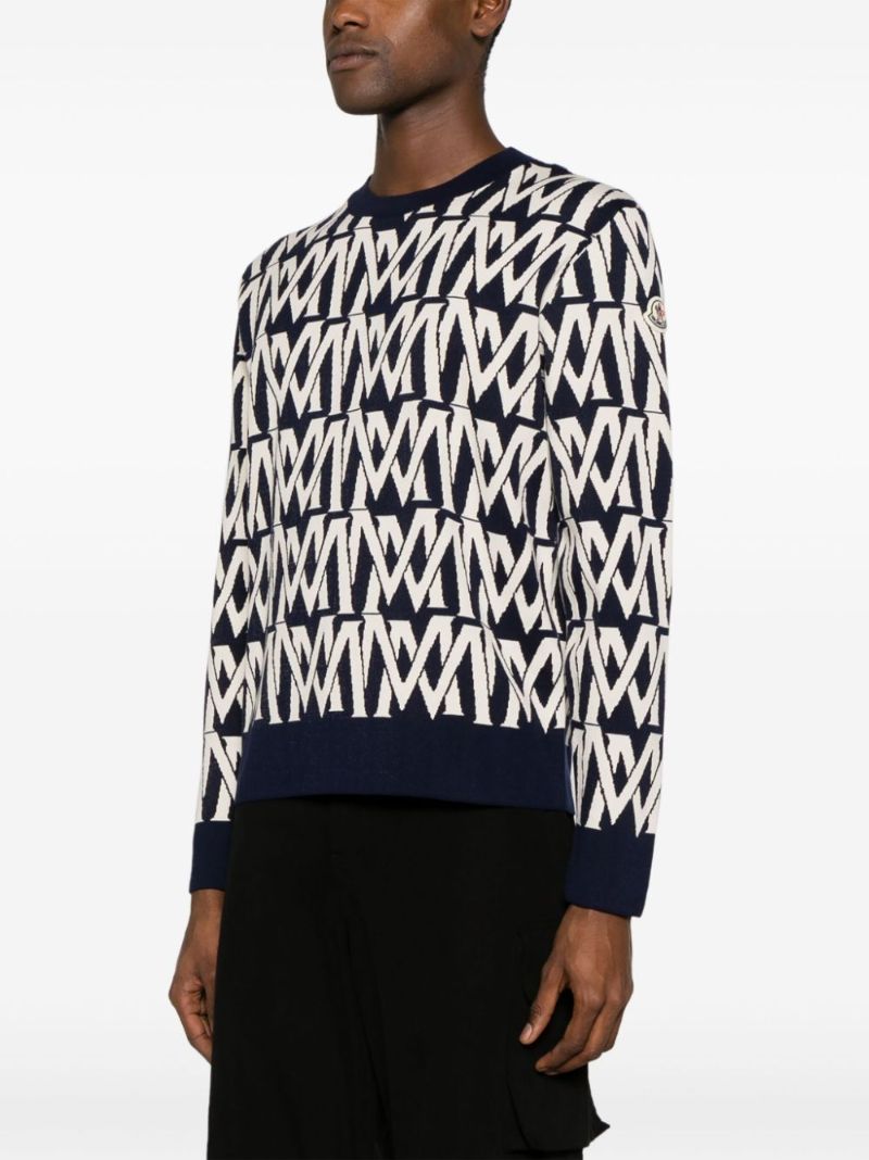 Blue Monogram-jacquard Sweater