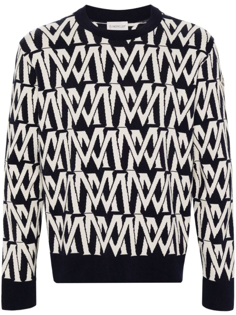 Blue Monogram-jacquard Sweater
