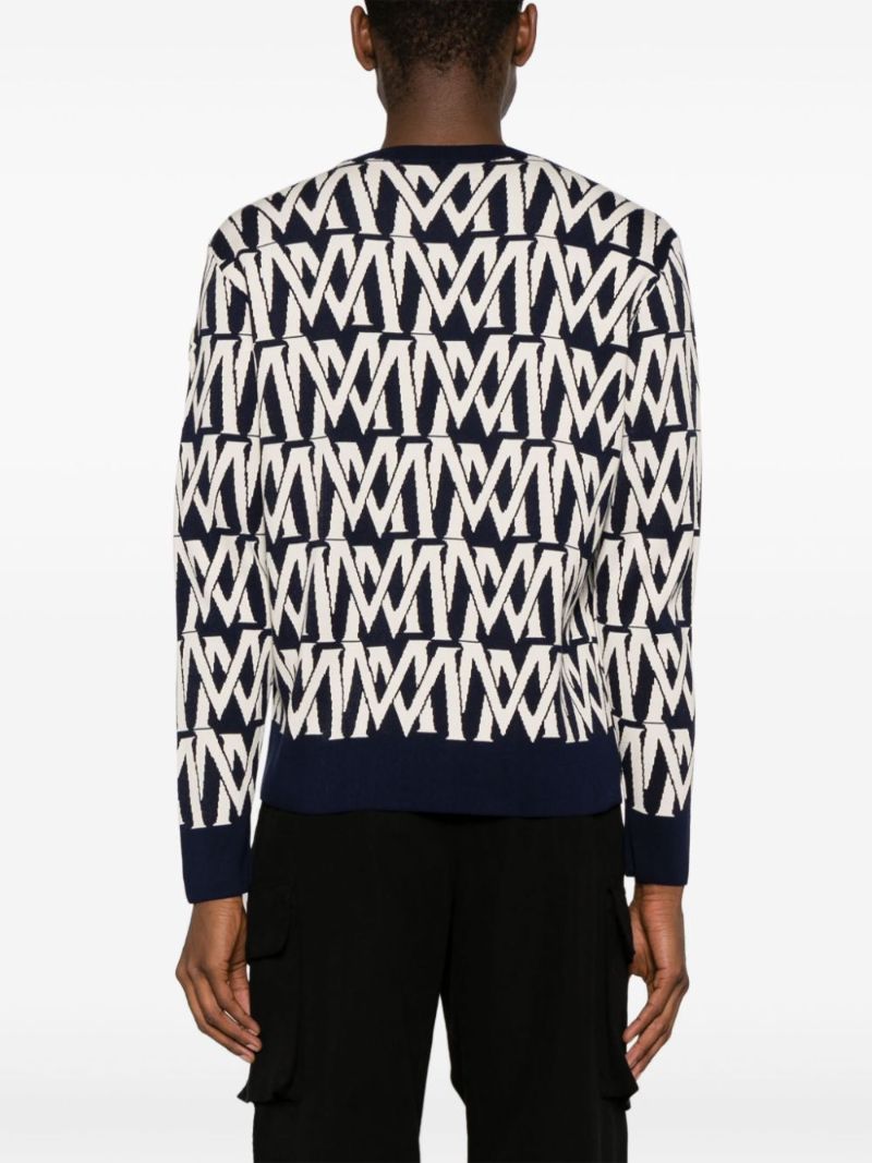 Blue Monogram-jacquard Sweater