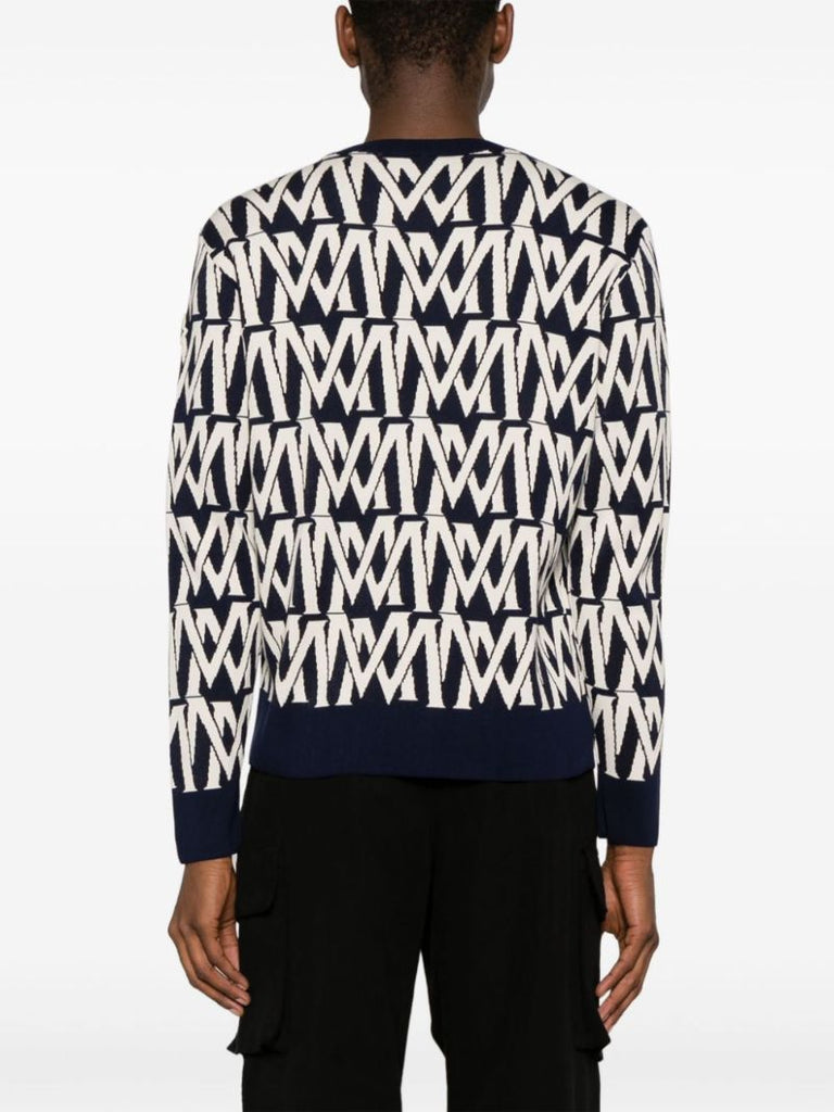 Blue Monogram-jacquard Sweater