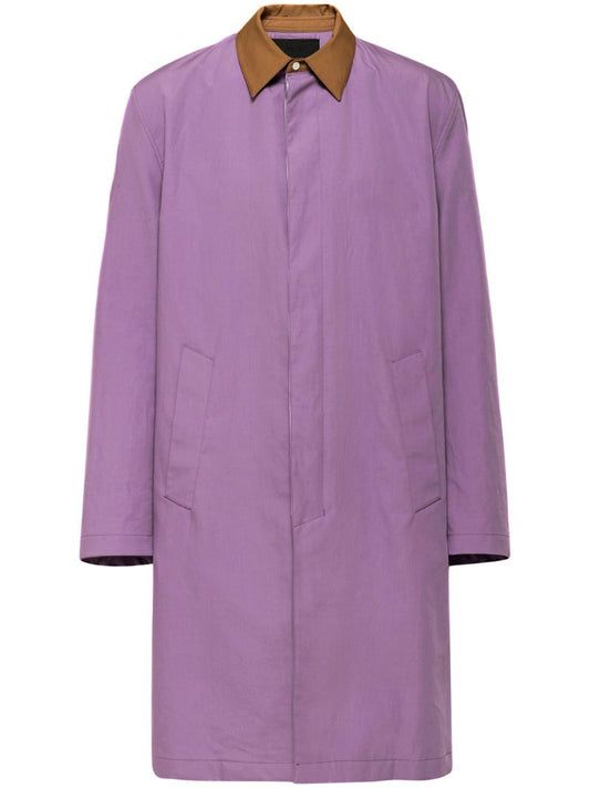 Purple Single-breasted Cotton Coat