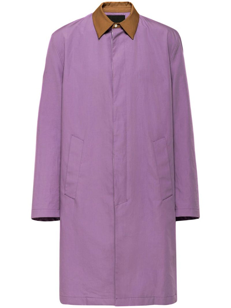 Purple Single-breasted Cotton Coat