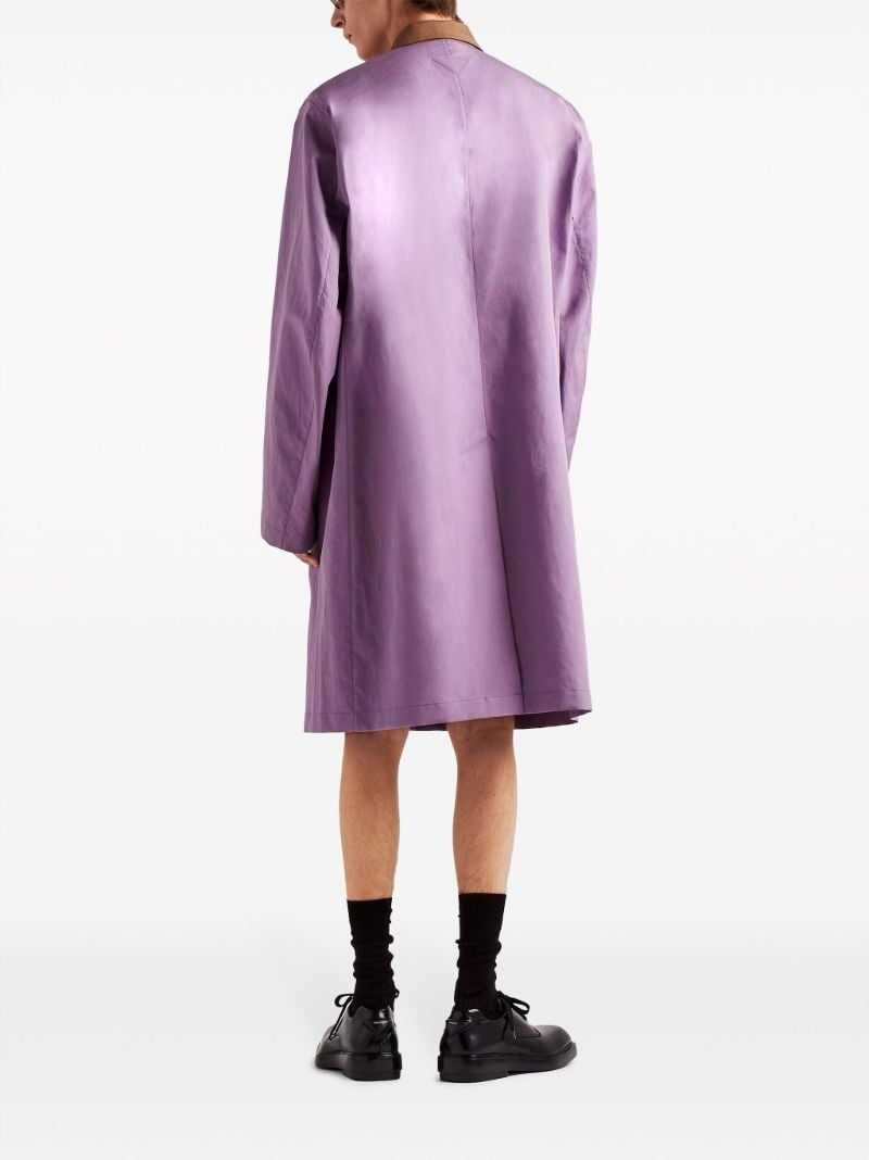 Purple Single-breasted Cotton Coat