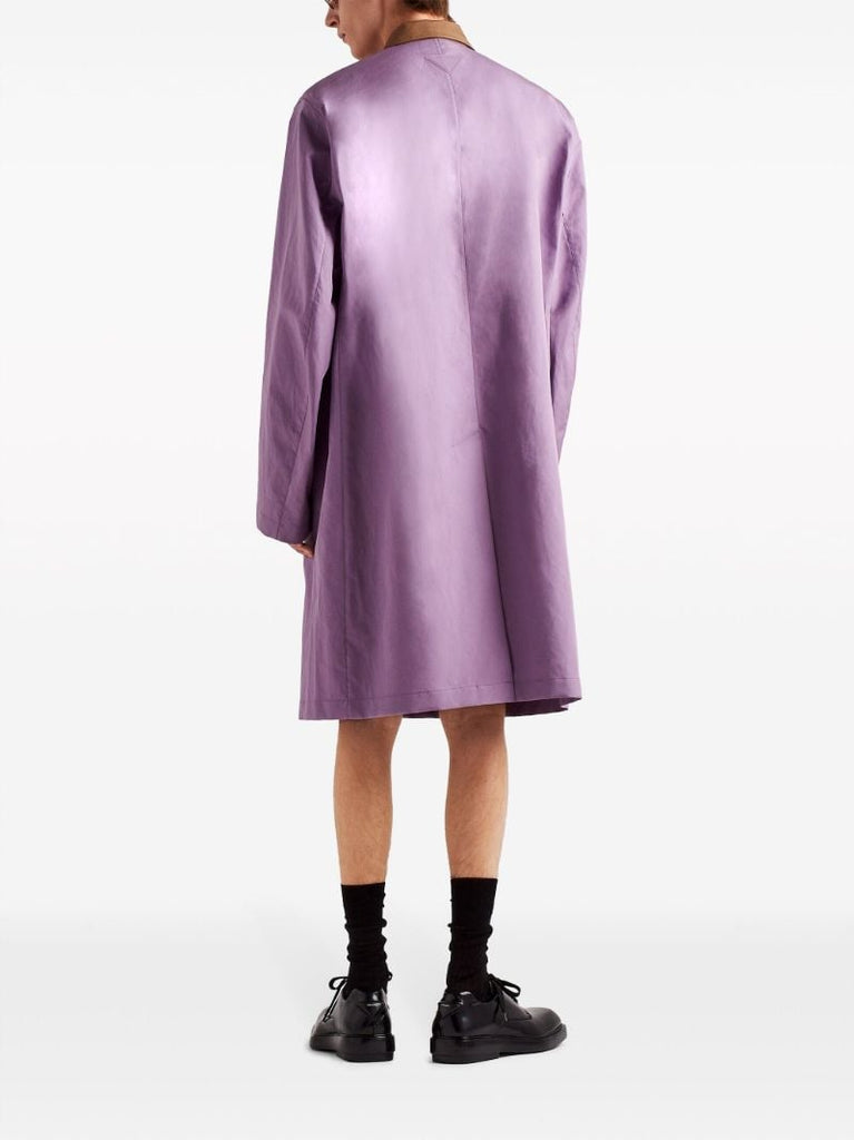 Purple Single-breasted Cotton Coat