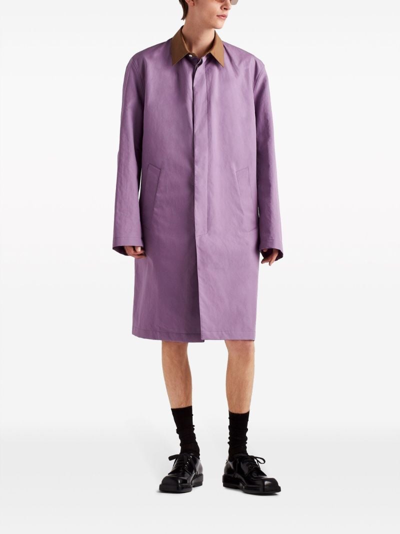 Purple Single-breasted Cotton Coat