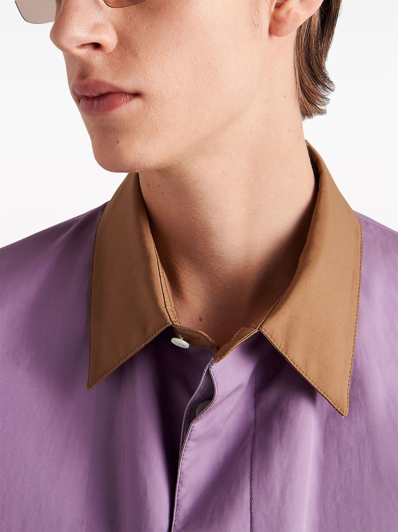Purple Single-breasted Cotton Coat
