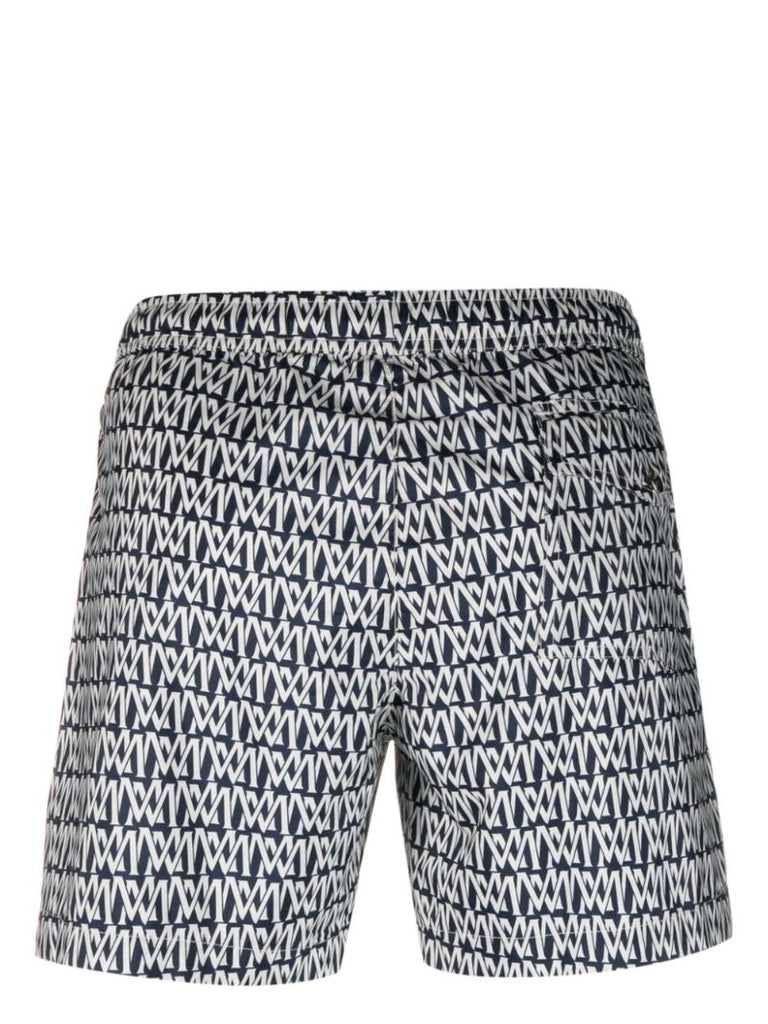 Blue Monogram-print Swim Shorts