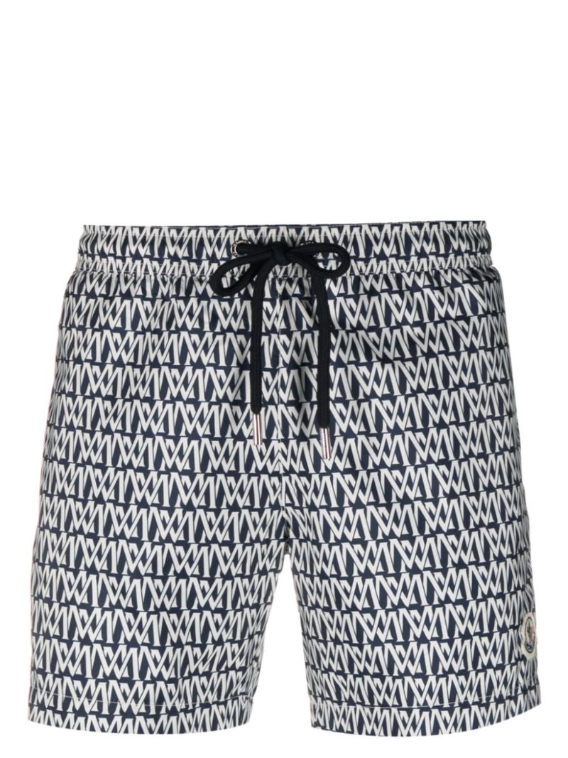 Blue Monogram-print Swim Shorts