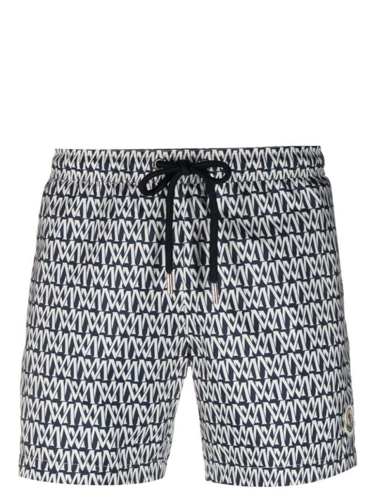 Blue Monogram-print Swim Shorts