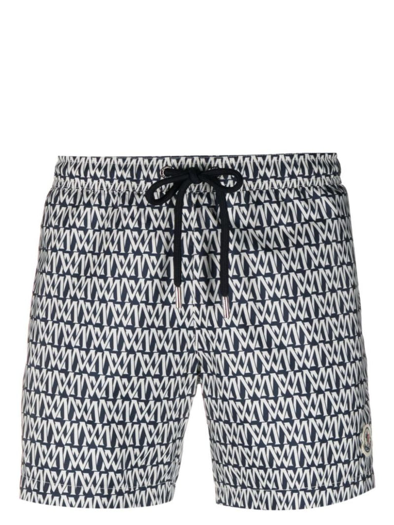 Blue Monogram-print Swim Shorts