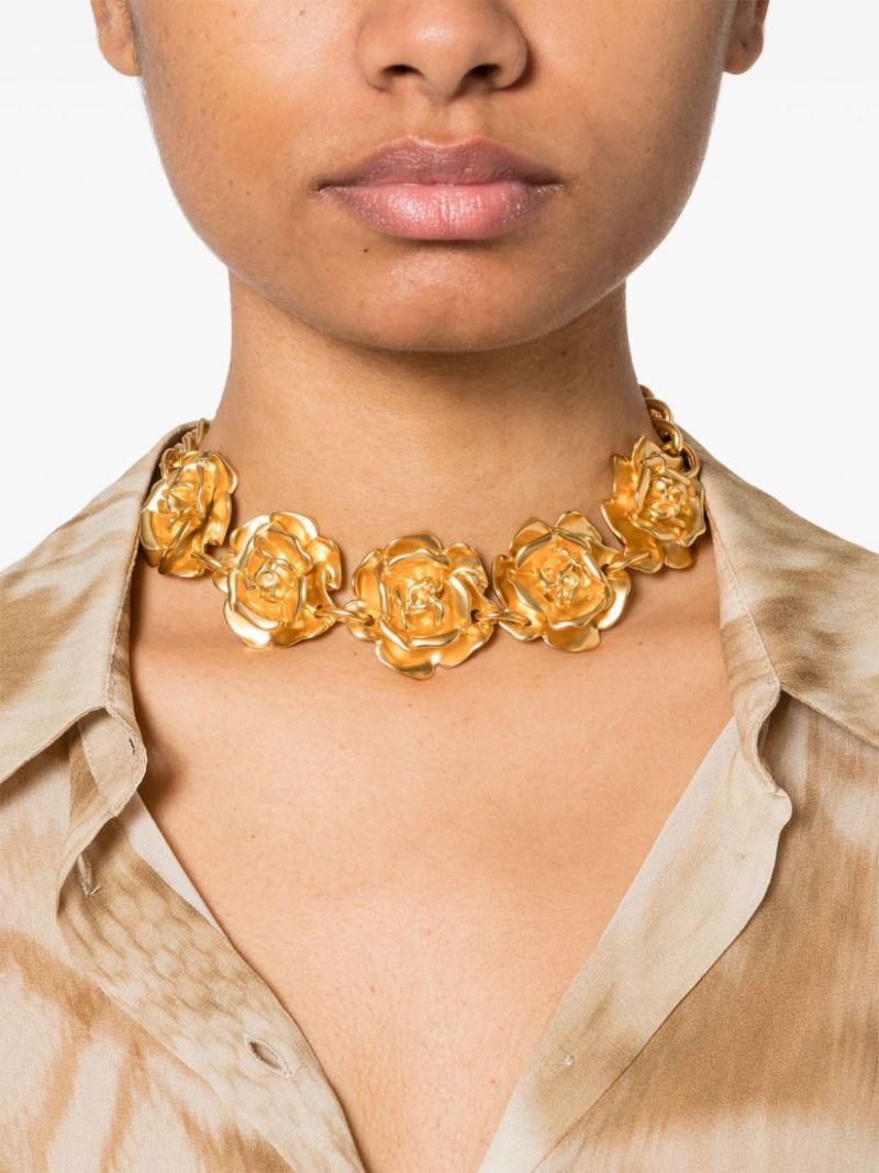 Gold-tone Rose Charm Bracelet