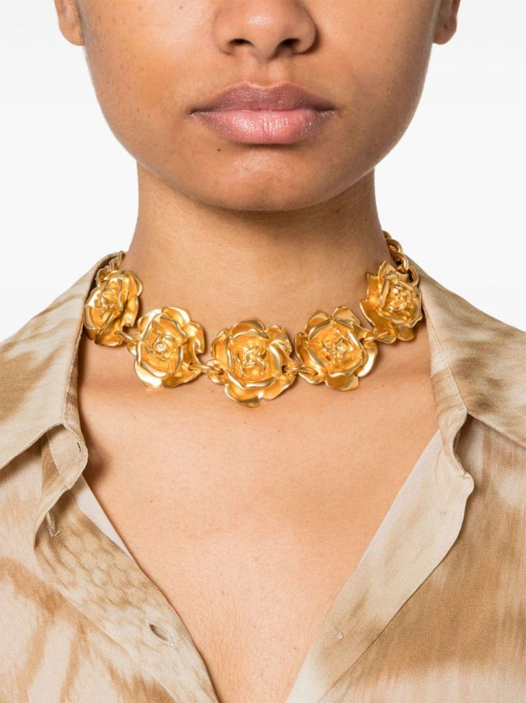 Gold-tone Rose Charm Bracelet