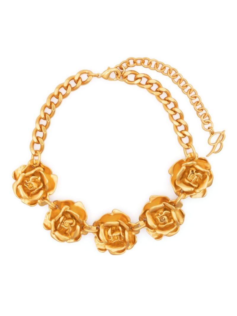 Gold-tone Rose Charm Bracelet