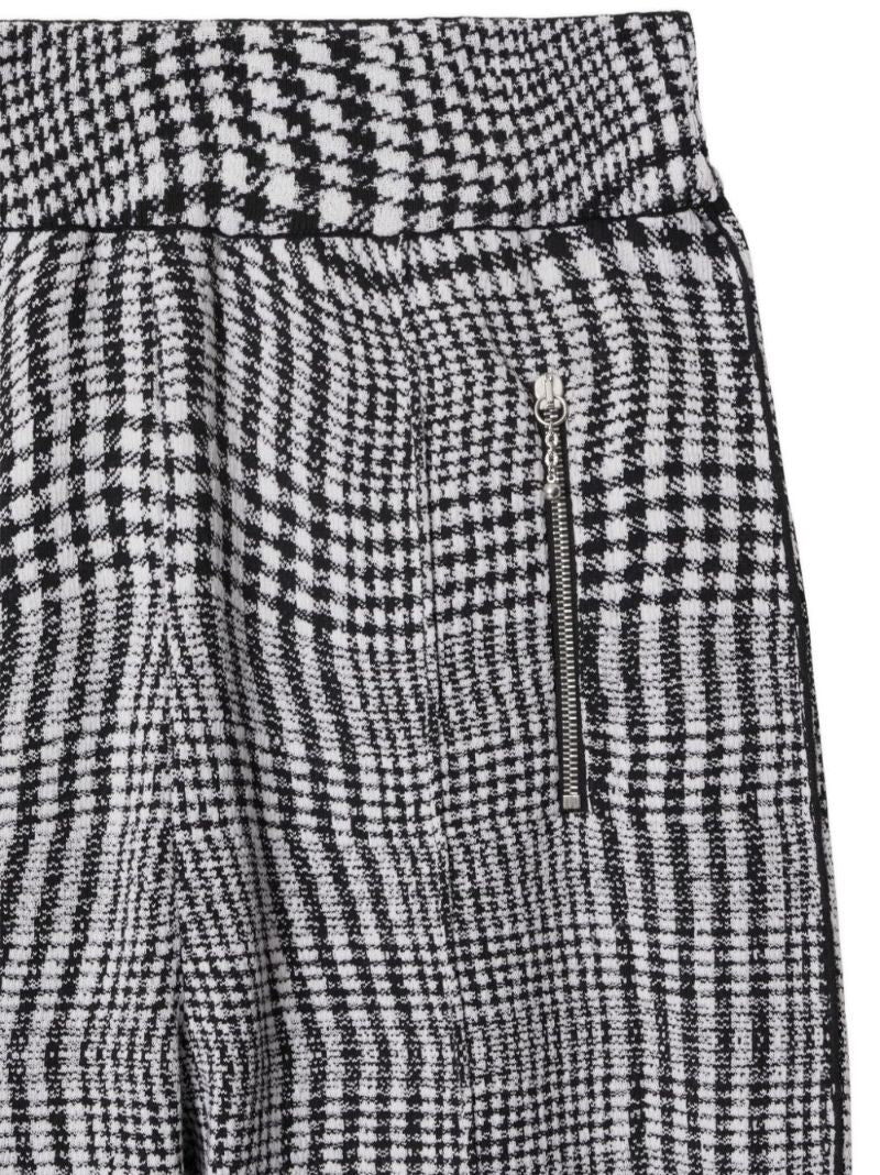 Black Warped Houndstooth Jacquard Trousers