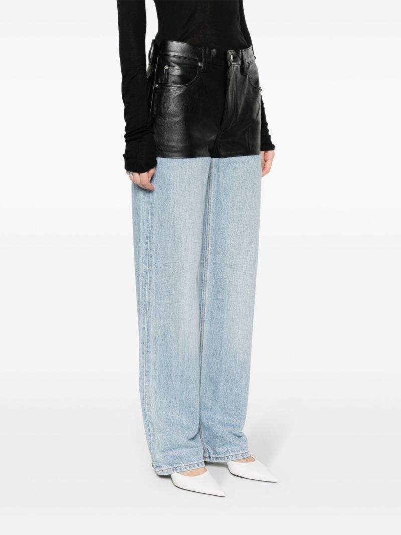 Blue Panelled Straight-leg Jeans