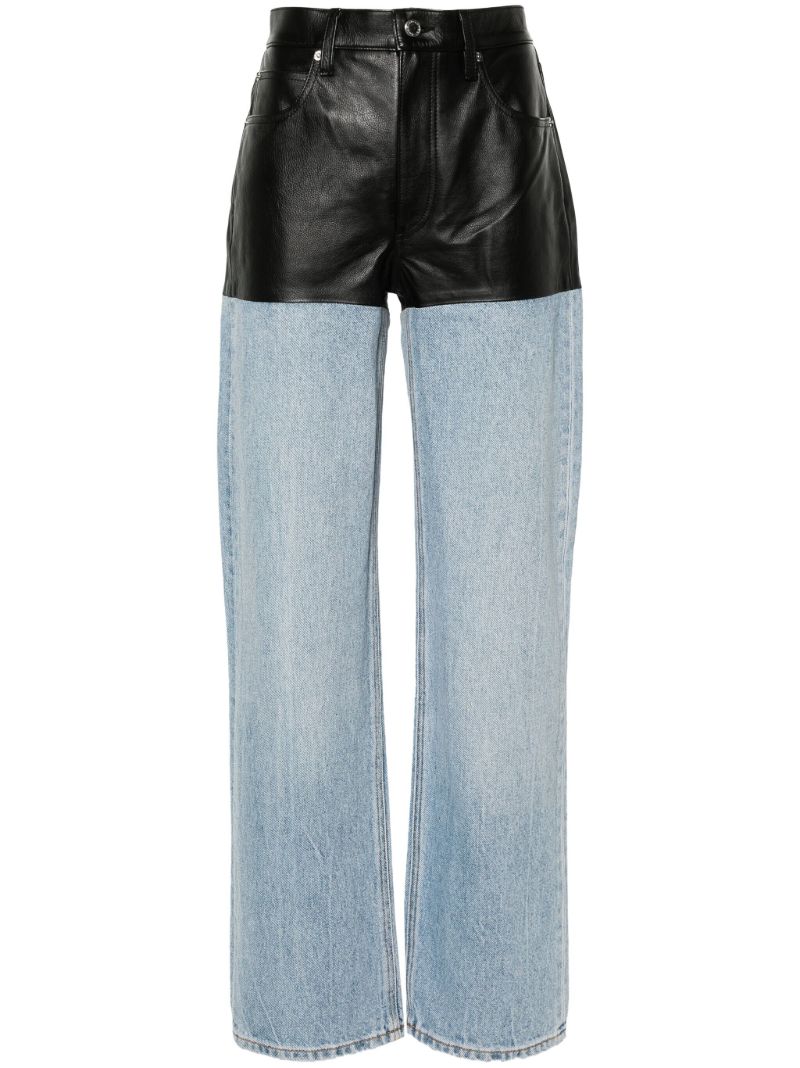Blue Panelled Straight-leg Jeans