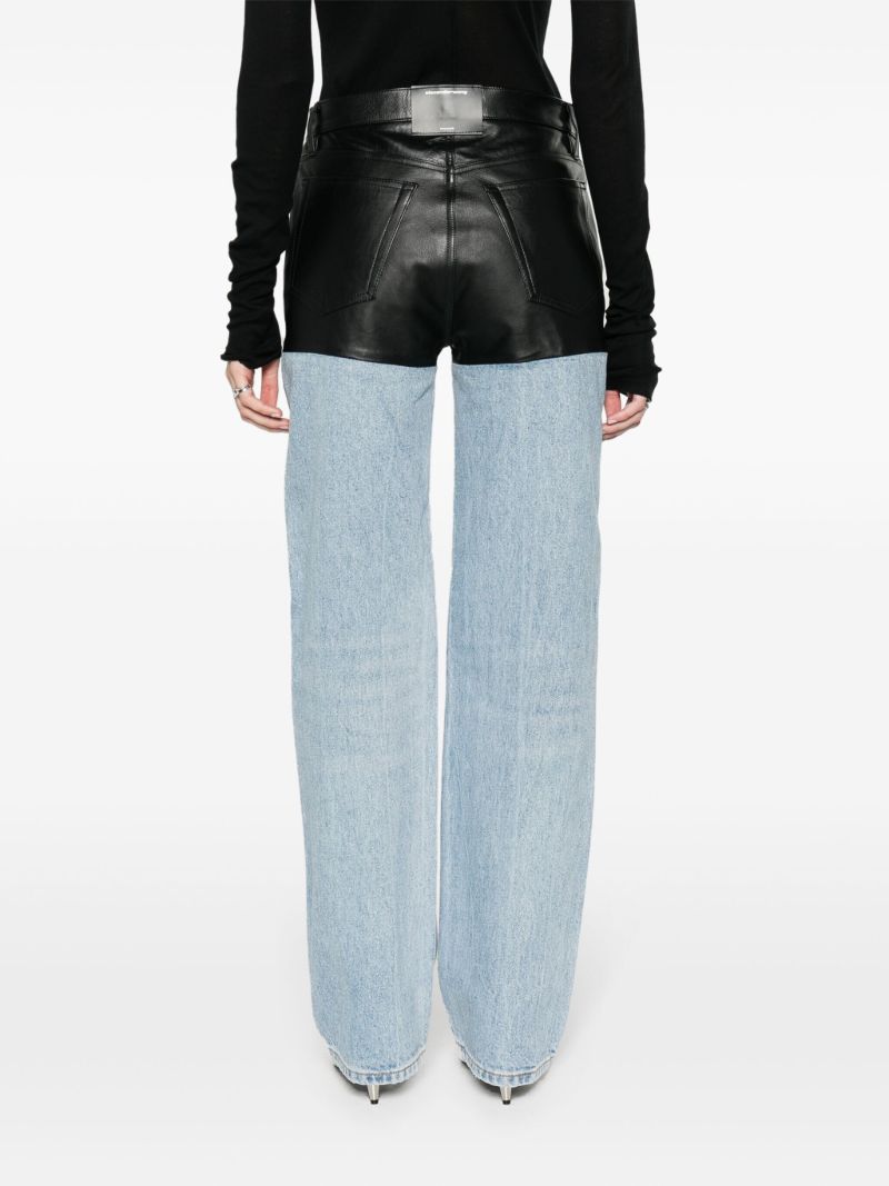 Blue Panelled Straight-leg Jeans