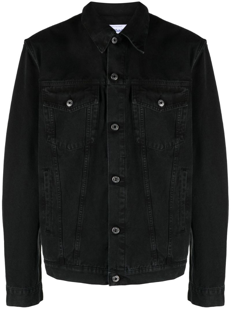 Black Logo-embroidered Denim Jacket