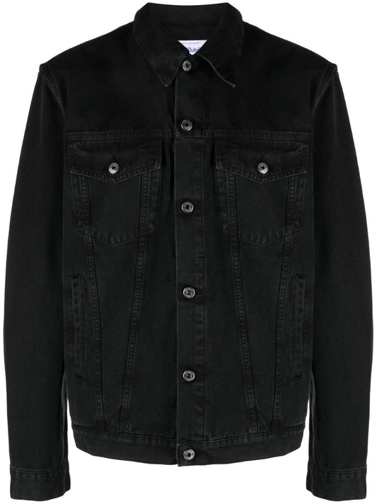 Black Logo-embroidered Denim Jacket