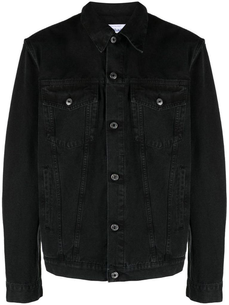 Black Logo-embroidered Denim Jacket