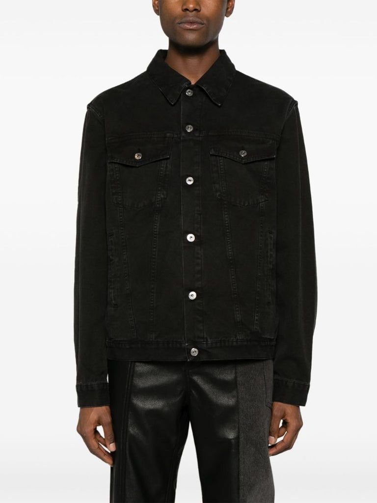 Black Logo-embroidered Denim Jacket