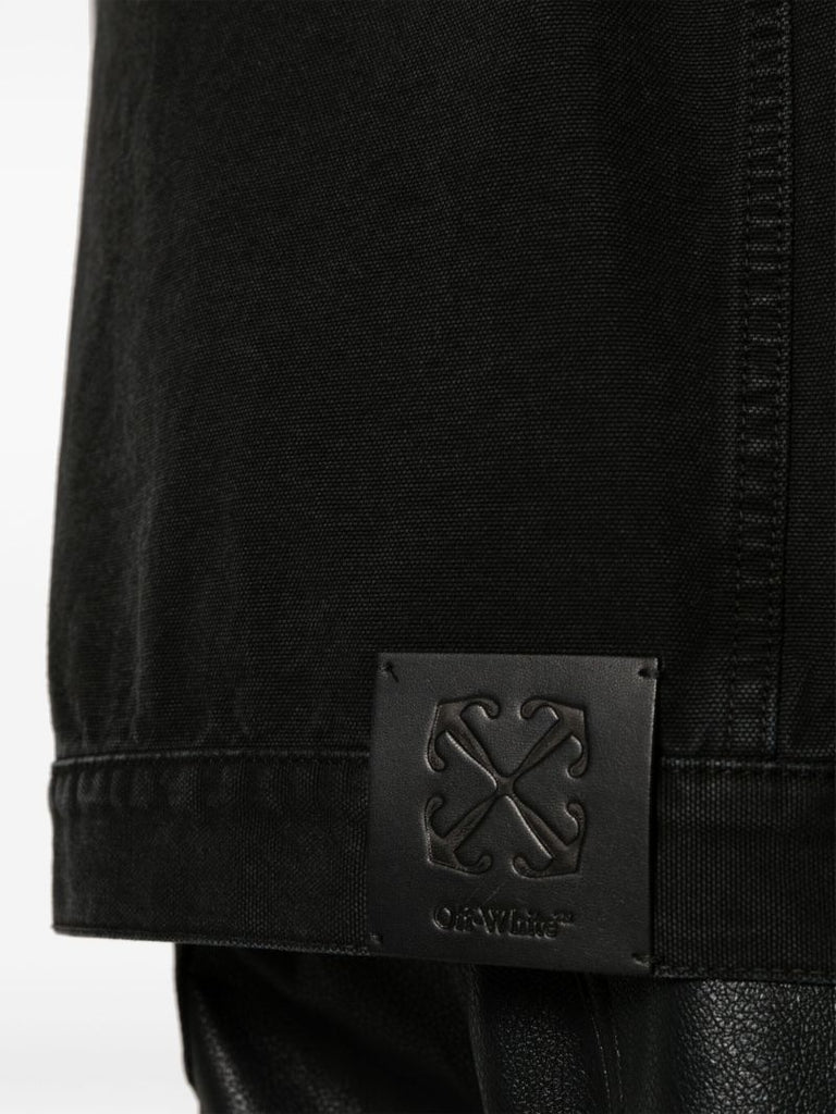 Black Logo-embroidered Denim Jacket