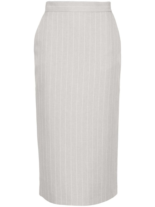Grey Pinstriped Pencil Skirt