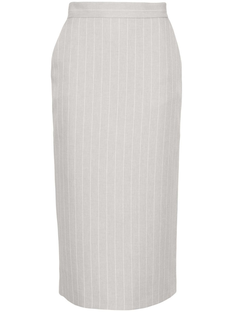 Grey Pinstriped Pencil Skirt