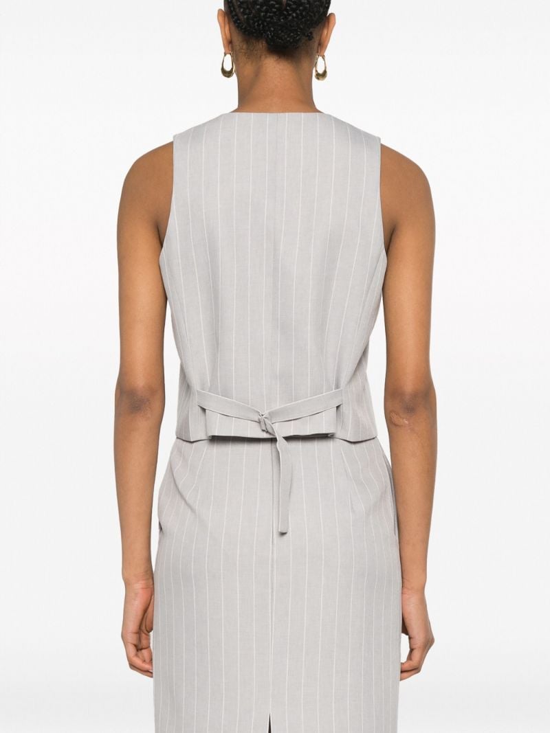 Grey Pinstriped Tailored Waistcoat