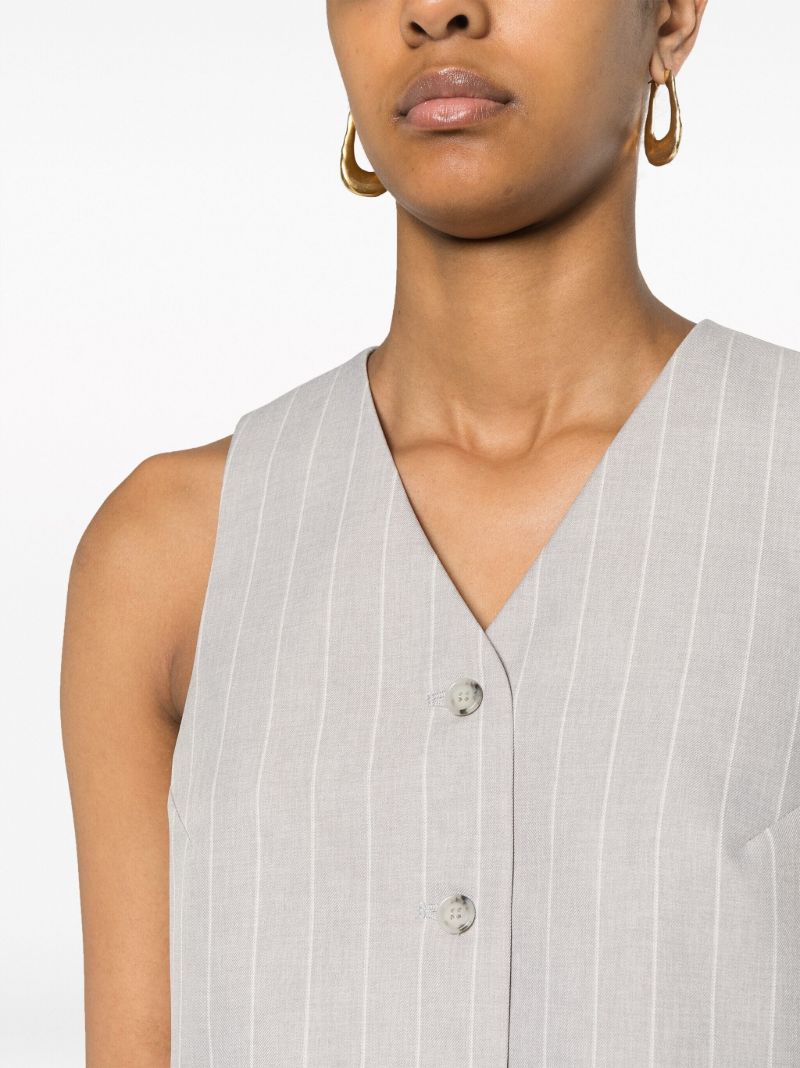 Grey Pinstriped Tailored Waistcoat