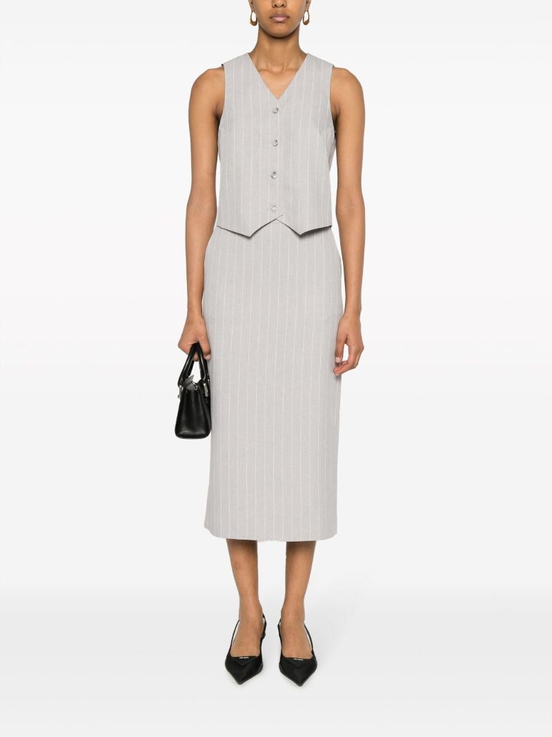 Grey Pinstriped Tailored Waistcoat